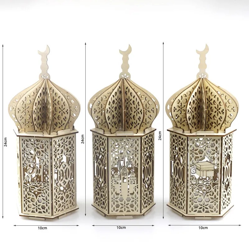 DIY Wooden Muslim Palace Decorative Light Eid Ornaments big image 5