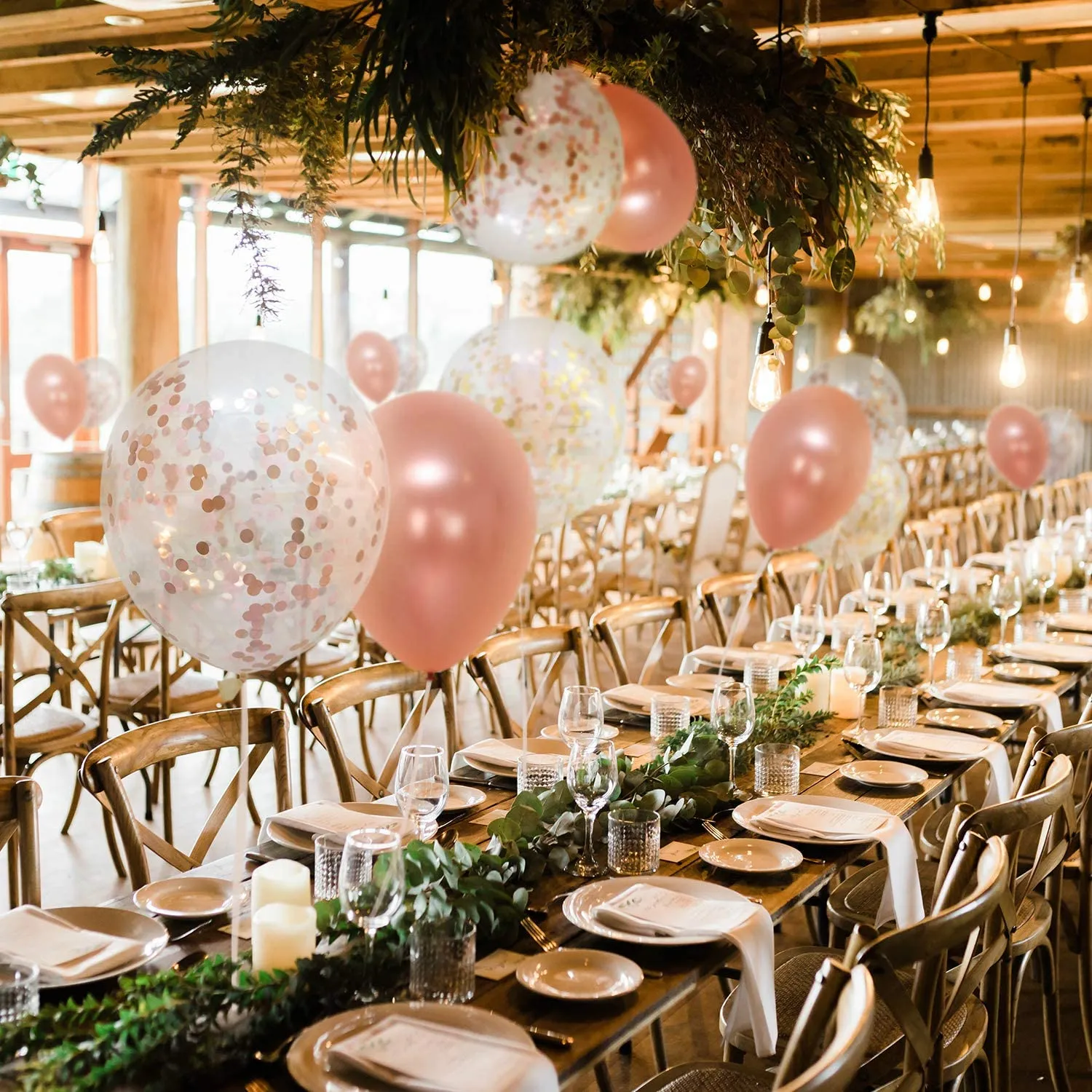 Conjunto de balões de decoração de aniversário 32 peças, balões de ouro rosa e balões de látex de confete e banner de feliz aniversário  image 3