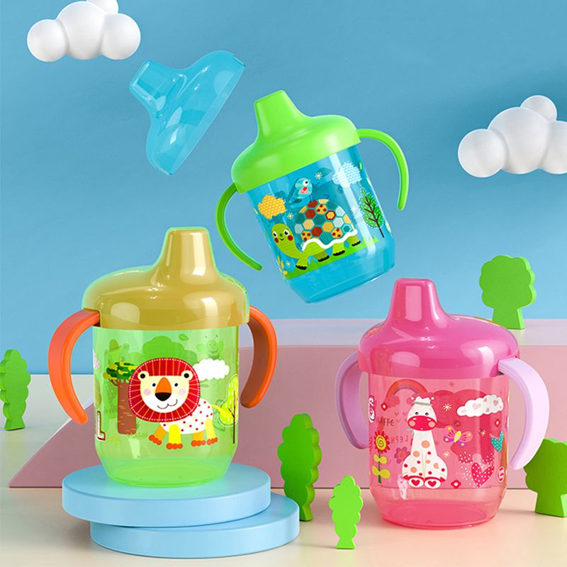 250ML/8.45OZ Hard Spout Sippy Cup With Handle Cartoon Pattern Water Cup For Toddlers Kids Girls Boys