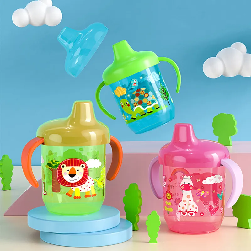 250ML/8.45OZ Hard Spout Sippy Cup with Handle Cartoon Pattern Water Cup for Toddlers Kids Girls Boys  image 2