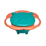 嬰兒陀螺碗360°防潑濺陀螺碗帶蓋 綠色
