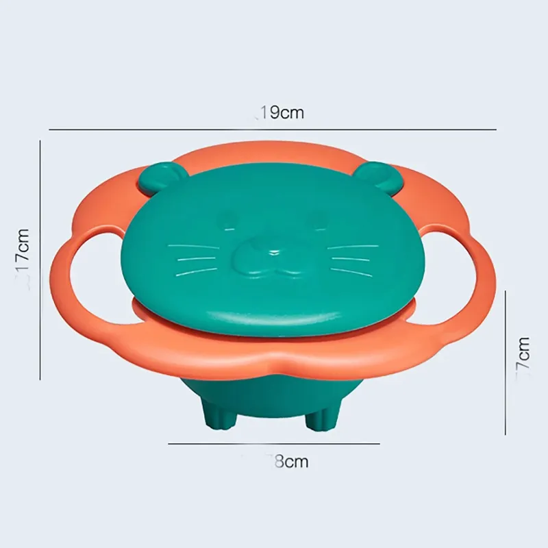 Tigela de giroscópio do bebê 360 ° resistente a derramamento com tampa Verde big image 1
