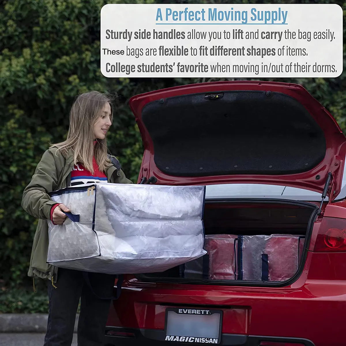 Comforter Storage Bag with Sturdy Handles & Premium Dual Zipper for Clothes Blankets Quilt Duvet Bedding Color-A image 4