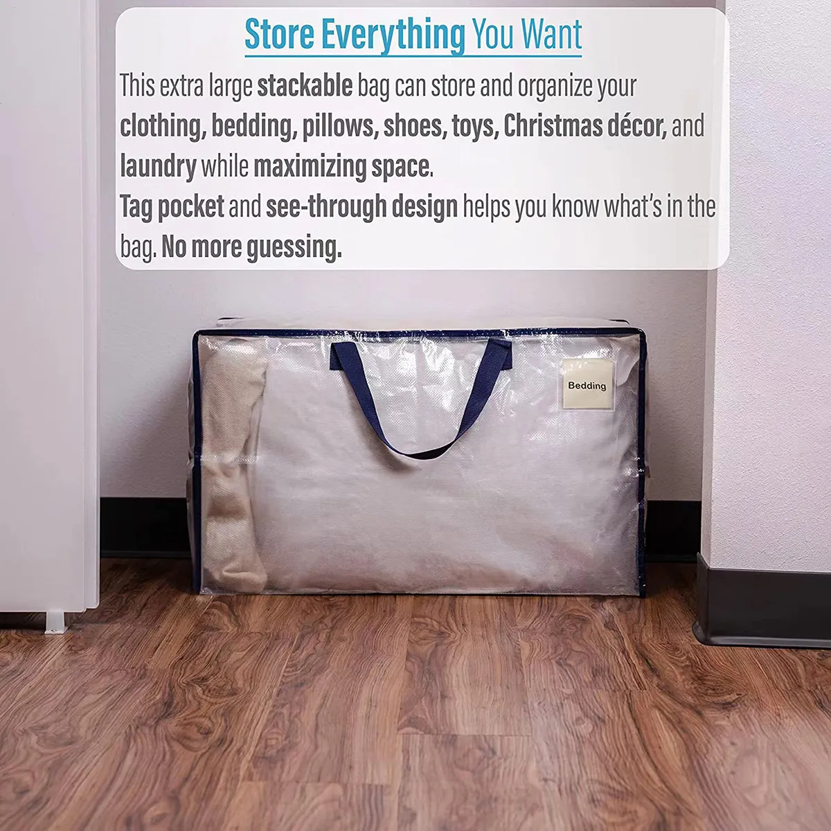 Comforter Storage Bag with Sturdy Handles & Premium Dual Zipper for Clothes Blankets Quilt Duvet Bedding Color-A image 5