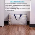 Comforter Storage Bag with Sturdy Handles & Premium Dual Zipper for Clothes Blankets Quilt Duvet Bedding  image 5