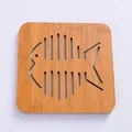 Wooden Table Mat For Dining Table Hollow Carving Cats Fish Owl Print Placemats Coasters Heat Resistant Pad Cup Bowl Place Mats  image 1