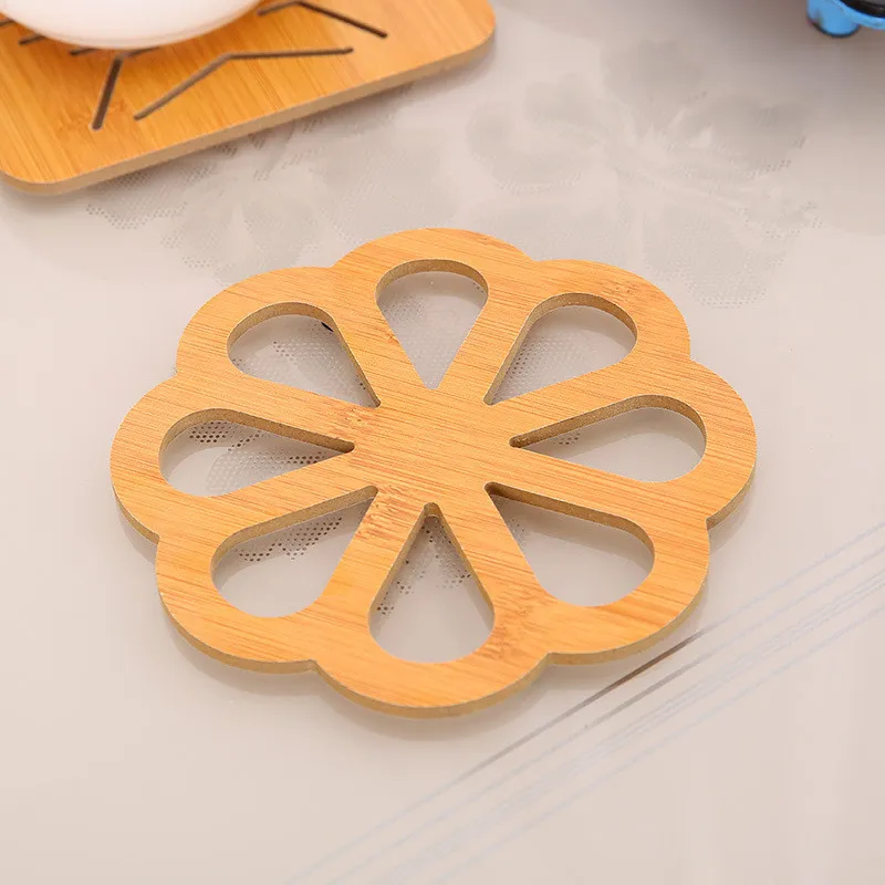 Wooden Table Mat For Dining Table Hollow Carving Cats Fish Owl Print Placemats Coasters Heat Resistant Pad Cup Bowl Place Mats Color-B