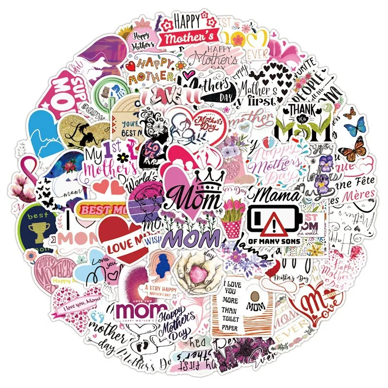 50-pack Mother's Day Stickers big image 3