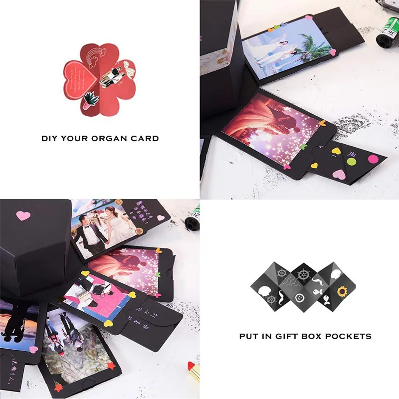 caixa de explosão hexagonal surpresa diy álbum de fotos presente feito à mão para presente de dia das mães álbum de casamento  image 2