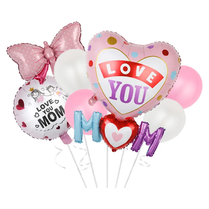 7-pack Mother's Day Aluminum Film Balloons Color-D