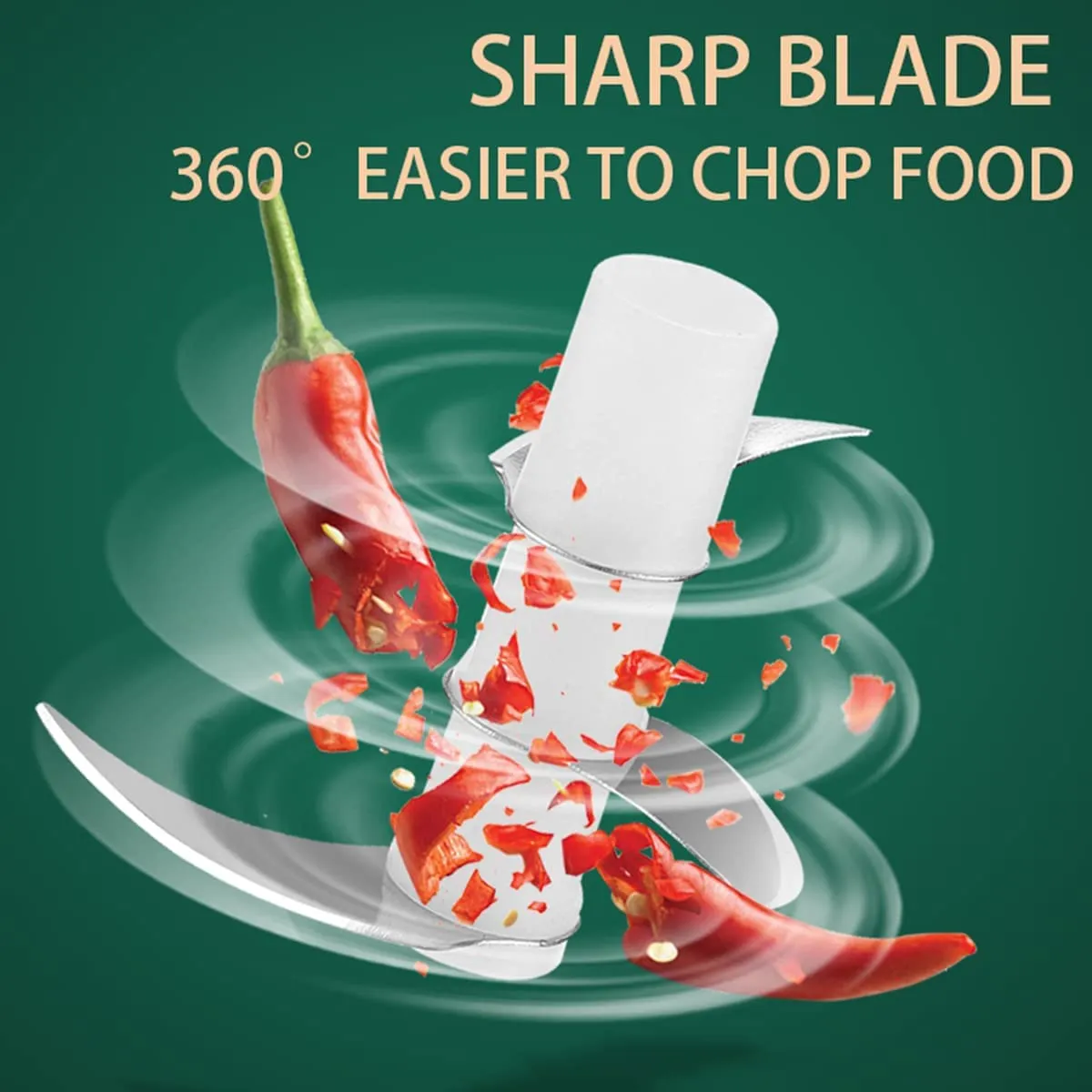 250ML Mini Electric Garlic Chopper Food Chopper Mincer Fits for Vegetables Meat Garlic Fruits USB Charging Kitchen Blender Gadgets Tool White image 5