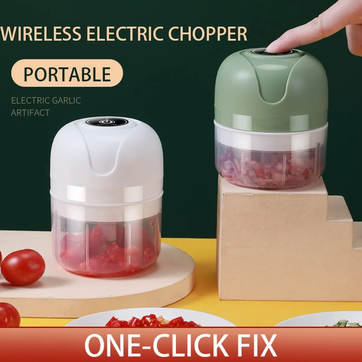250ML Mini Electric Garlic Chopper Food Chopper Mincer Fits for Vegetables Meat Garlic Fruits USB Charging Kitchen Blender Gadgets Tool White image 6