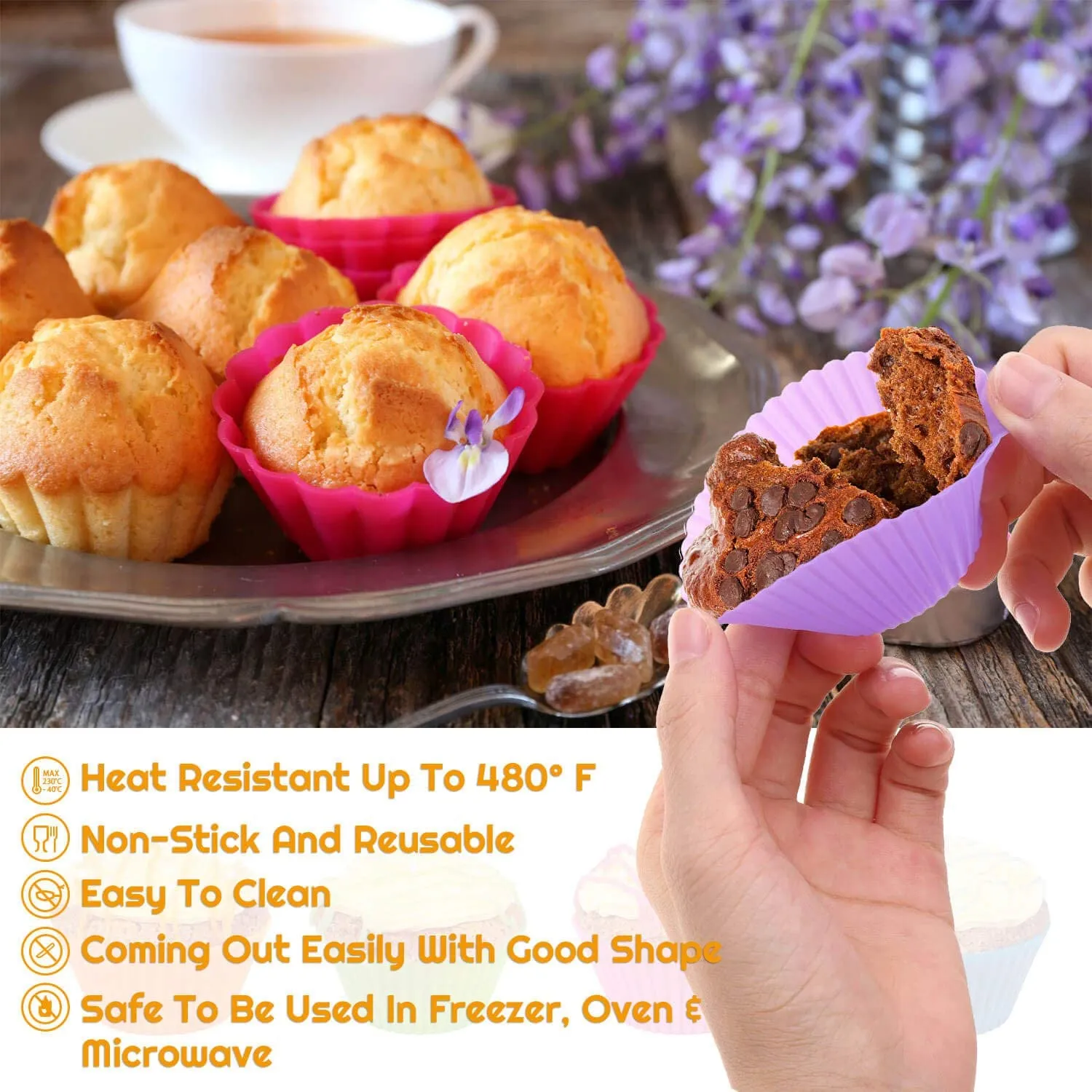 molde de bolo de silicone em forma redonda muffin moldes de cozimento de cozinha fabricante de assadeiras diy ferramentas de decoração de bolo  image 5