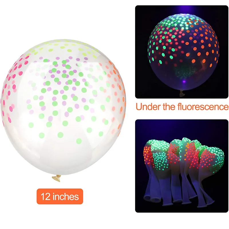 Paquete de 10 luces de globos luminosas intermitentes de colores para decoraciones de bodas y fiestas de cumpleaños (brillan bajo la luz violeta) Bloque de color big image 1