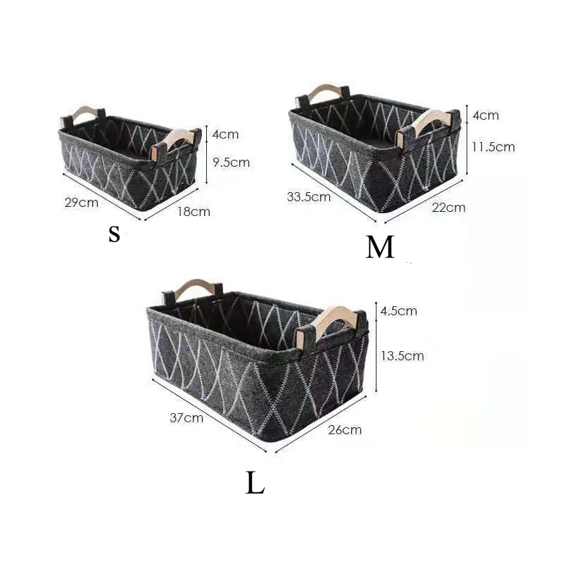 Desktop Storage Box Toy Sundries Storage Basket Cosmetic Underwear Storage Organizer Black