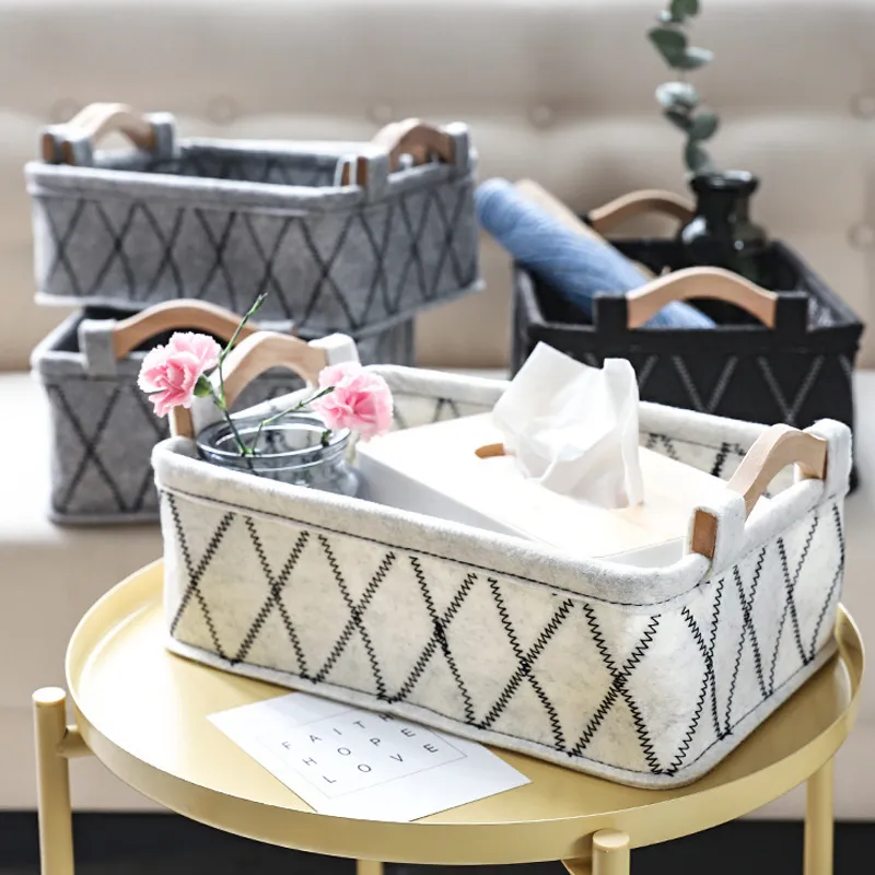 Desktop Storage Box Toy Sundries Storage Basket Cosmetic Underwear Storage Organizer Beige image 2