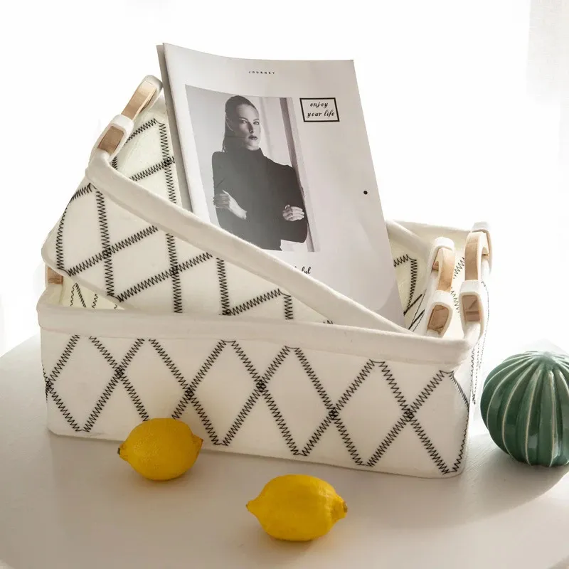 Desktop Storage Box Toy Sundries Storage Basket Cosmetic Underwear Storage Organizer Beige image 4