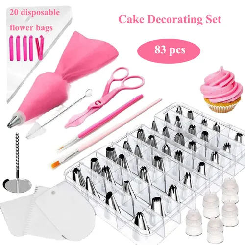 83Pcs Cake Decorating Supplies Kit for Beginners Cupcake Decorating Tools Baking Supplies Set