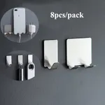 8-pack 304 Stainless Steel Hook Wall Hanger Waterproof Self Adhesive Heavy Load Rack Bathroom Accessories  image 2