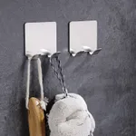 8-pack 304 Stainless Steel Hook Wall Hanger Waterproof Self Adhesive Heavy Load Rack Bathroom Accessories  image 4