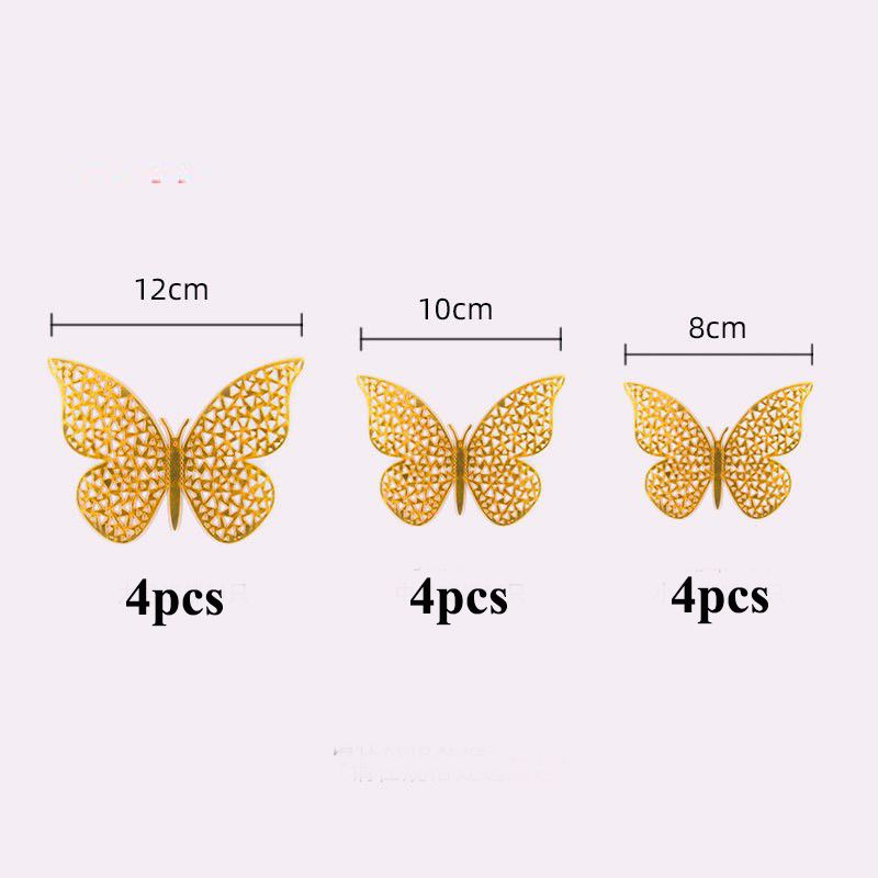 

12-pack 3D Hollow out Butterfly Design Wall Sticker Decoration Living Room Window Home Decor