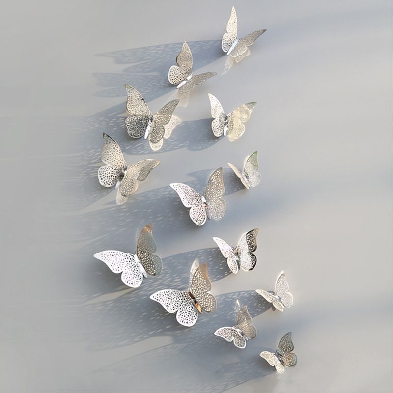 

12-pack 3D Hollow out Butterfly Design Wall Sticker Decoration Living Room Window Home Decor