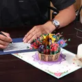 Flower Basket 3D Greeting Card Paper Holding Flower Greeting Card  image 4