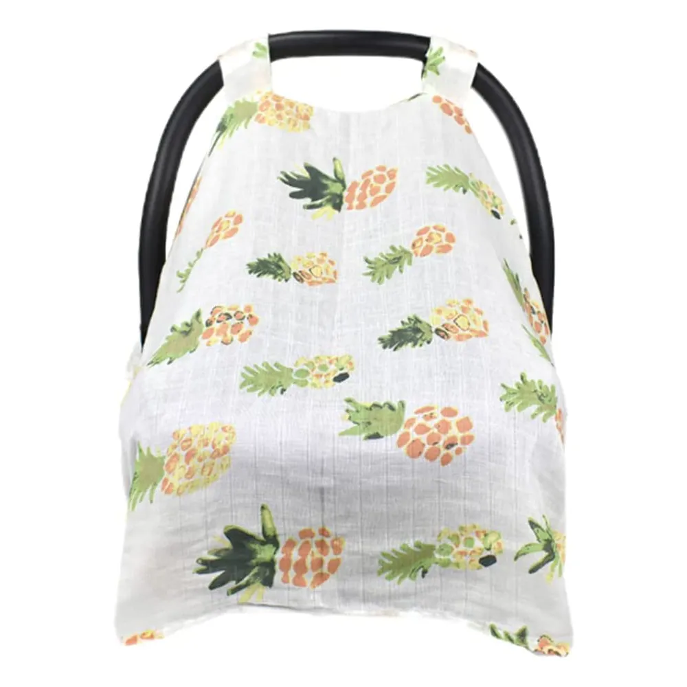 4 Colors Baby Seat Floral Print Sun Shade Multifunctional Breathable Car Cover Yellow