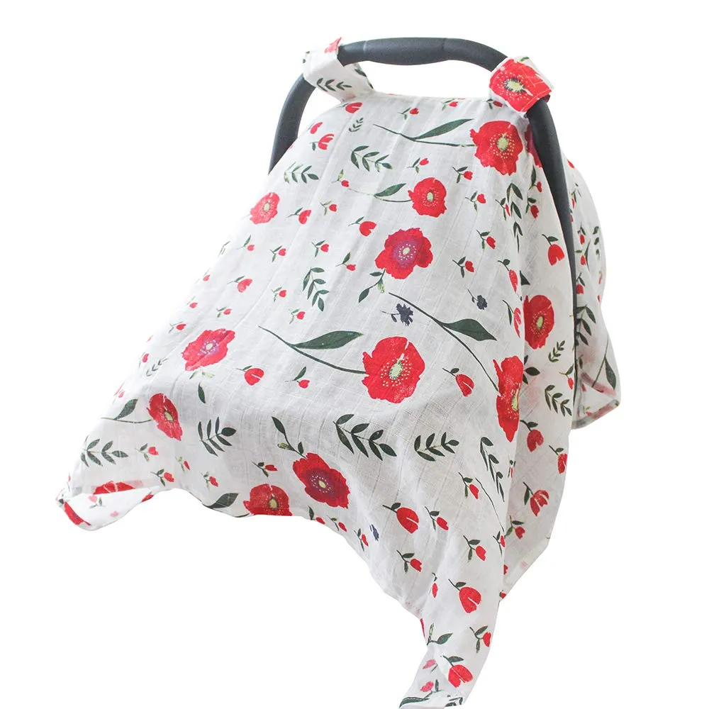 4 Colors Baby Seat Floral Print Sun Shade Multifunctional Breathable Car Cover