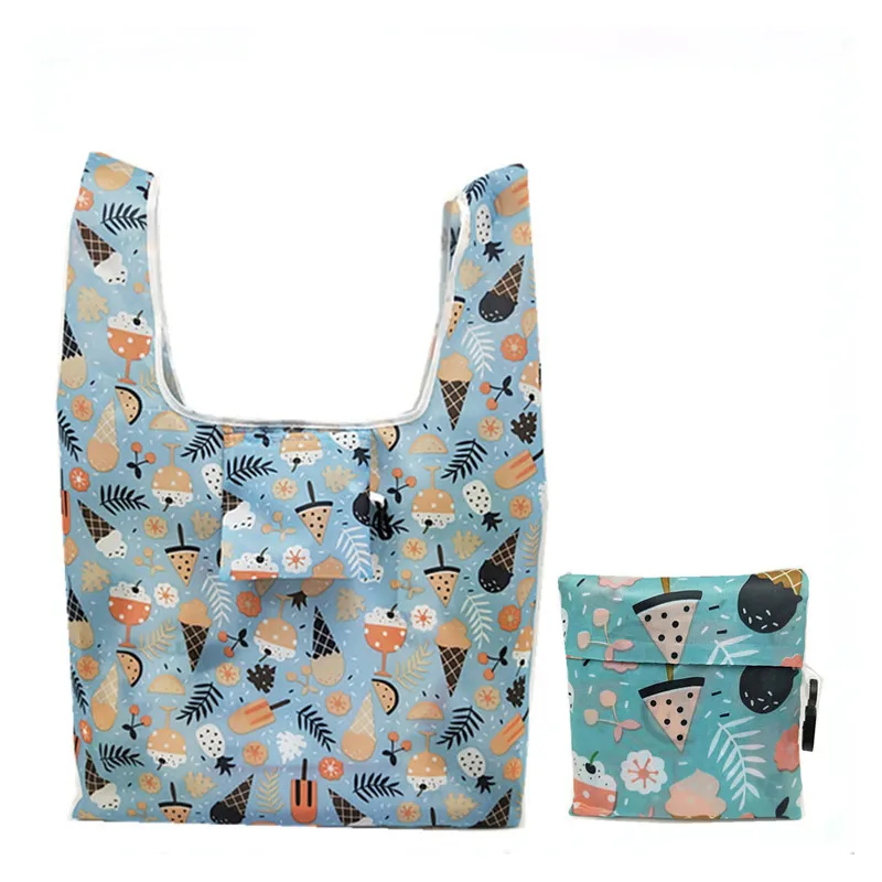 Low Carbon Allover Print Shopping Bag Folding Storage Bag