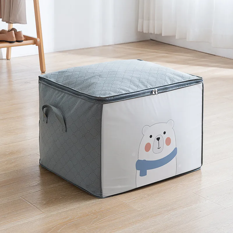 Comforter Storage Bag Non-woven Fabric Waterproof Organizers for Comforters Quilt Duvet Bedding Grey big image 1