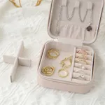 Simple Style Portable Travel Jewelry Storage Box Light Pink image 6