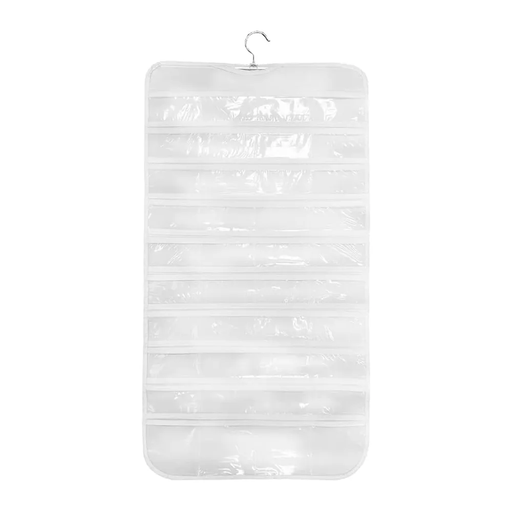 80 Zippered Pockets Hanging Jewelry Organizer for Holding Jewelries Dual-Sided Accessory Display Holder for Earrings Bracelets Rings  image 1