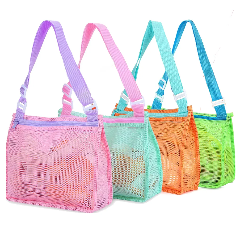 bolsa de praia de malha bolsa de brinquedo de praia dobrável de grande capacidade bolsas de viagem