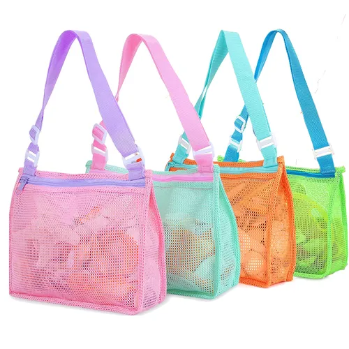Mesh-Strandtasche mit großer Kapazität, faltbare Strandspielzeugtasche, Reisetaschen