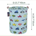 Cartoon Animals/Vehicle Print Laundry Baskets with Handles Collapsible Clothes Hamper Laundry Bin  image 1