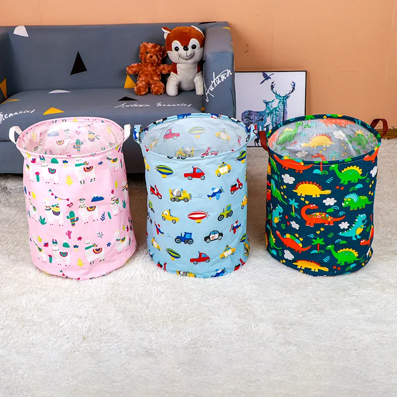 Cartoon Animals/Vehicle Print Laundry Baskets with Handles Collapsible Clothes Hamper Laundry Bin  big image 4