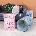 Cartoon Animals/Vehicle Print Laundry Baskets with Handles Collapsible Clothes Hamper Laundry Bin  image 3