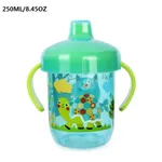 250ML/8.45OZ Hard Spout Sippy Cup with Handle Cartoon Pattern Water Cup for Toddlers Kids Girls Boys Color-B