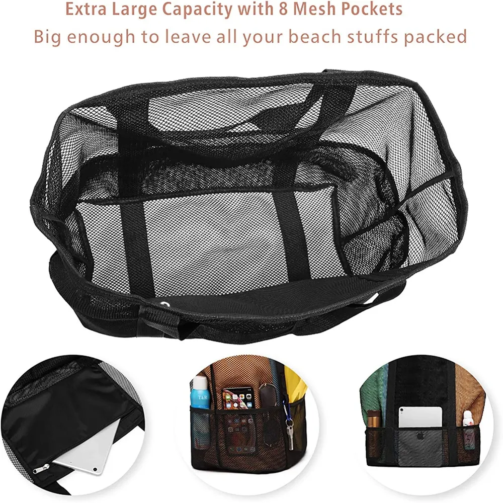 Mesh Beach Tote Large Capacity Beach Toy Bag Travel Tote Bags big image 4