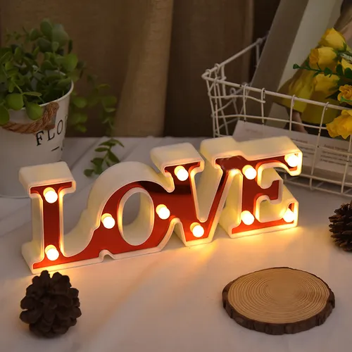 led Neon Love Conjoined Shape Letters Lamp