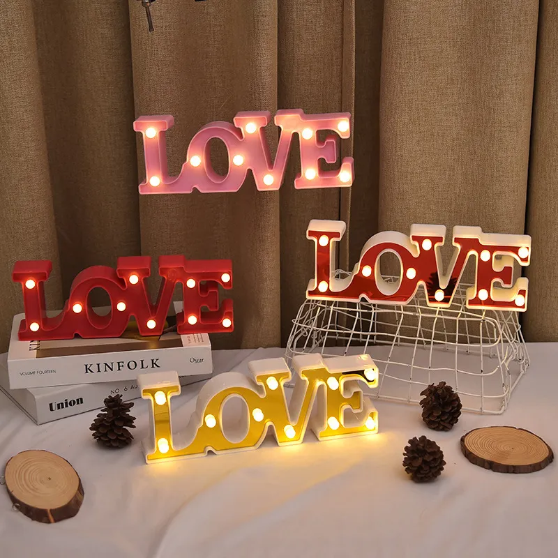 LED Neon Love Conjoined Shape Letters Lampe Farbe-A big image 1