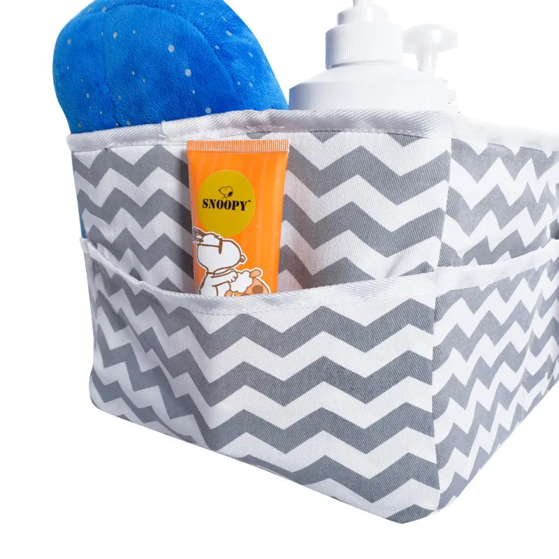 Baby diaper striped pattern large capacity mom handbag storage bag Grey image 3