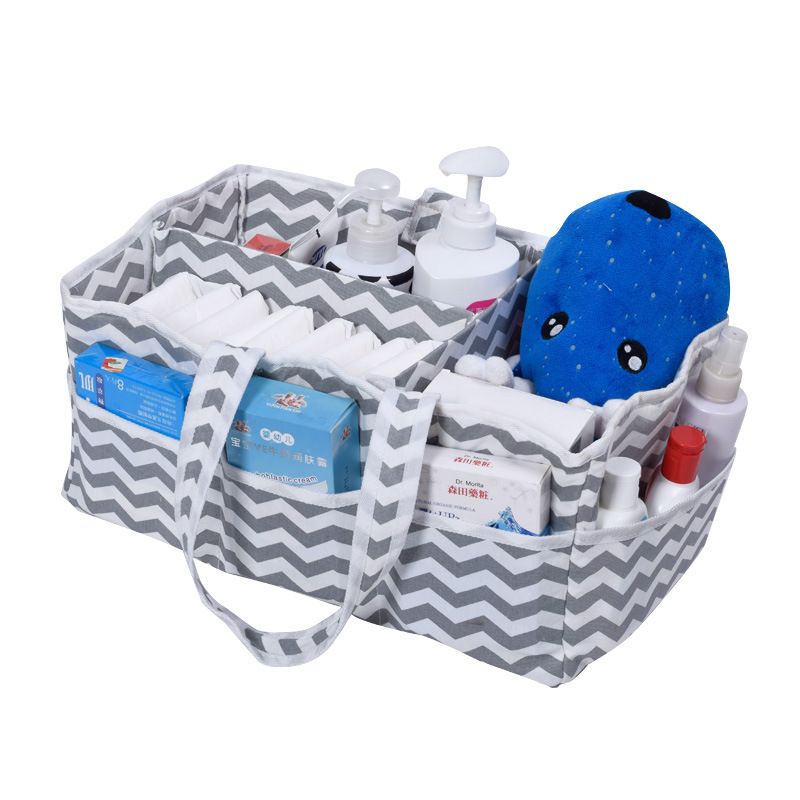 Bébé Couche Caddy Stripe Pattern Large Capacity Organizer Tote Bag Baby Shower Basket