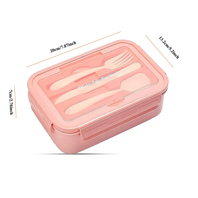 Student Sub-grid Bento Box Toddler or Kid's Fruit Lunch Box Office Workers Microwave Heating Lunch Box Pink big image 1