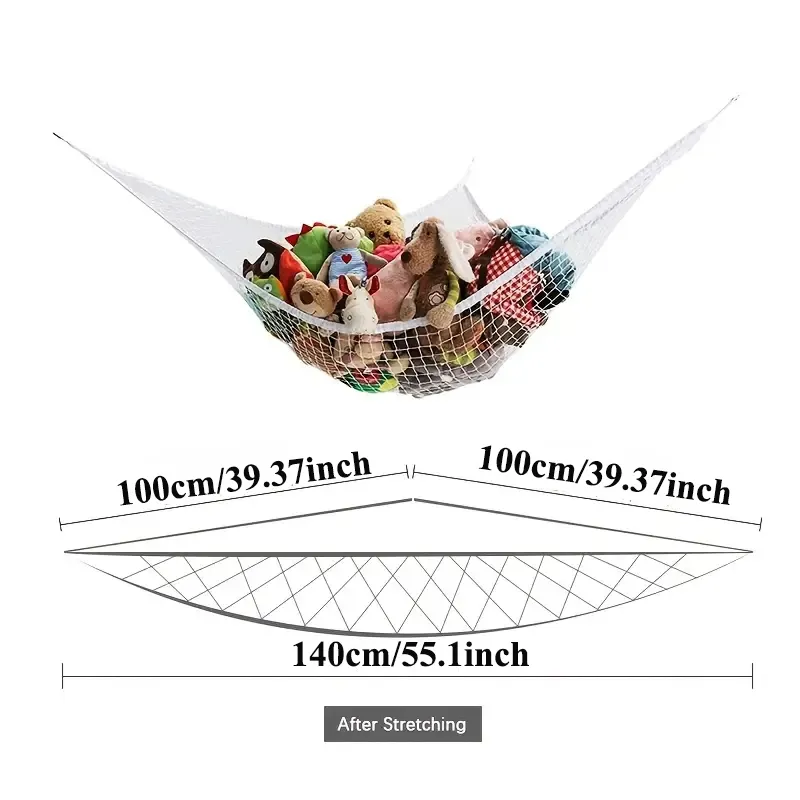 Toddler/Kid's Toy Storage Hammock White image 5