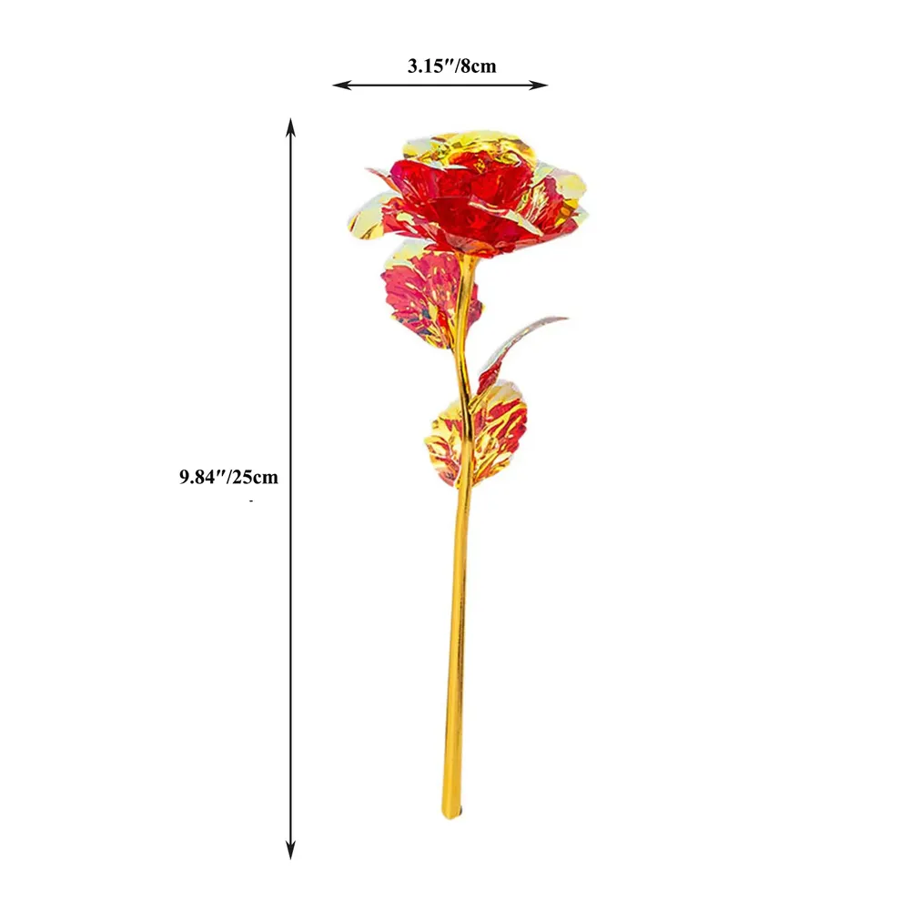Fleur de rose feuille d’or avec coffret cadeau big image 4