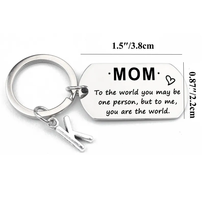 هدية عيد الأم سلسلة مفاتيح الفولاذ المقاوم للصدأ اللون- ب big image 1