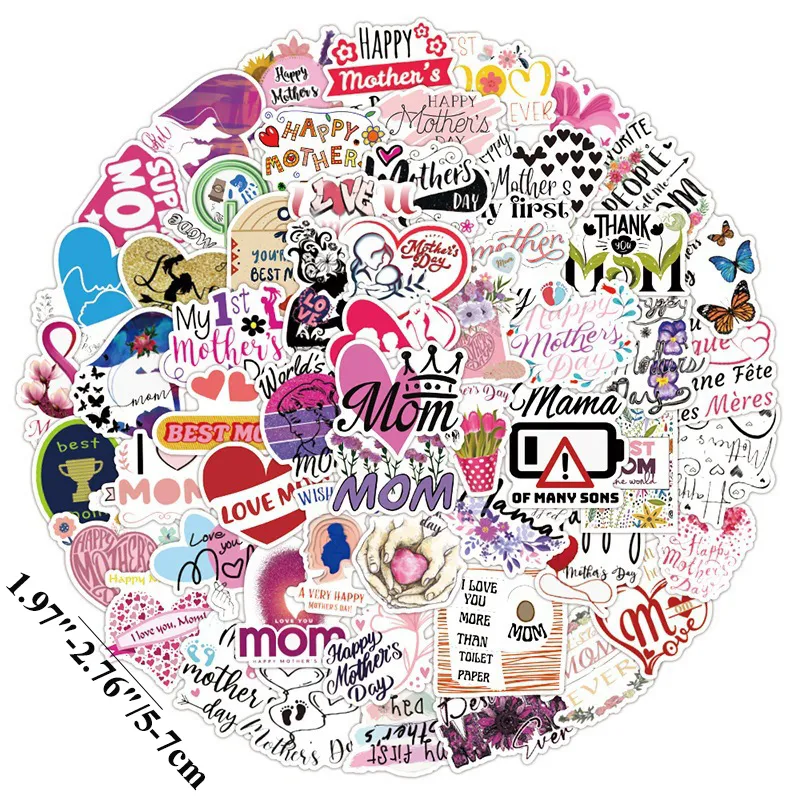 50-pack Mother's Day Stickers big image 5