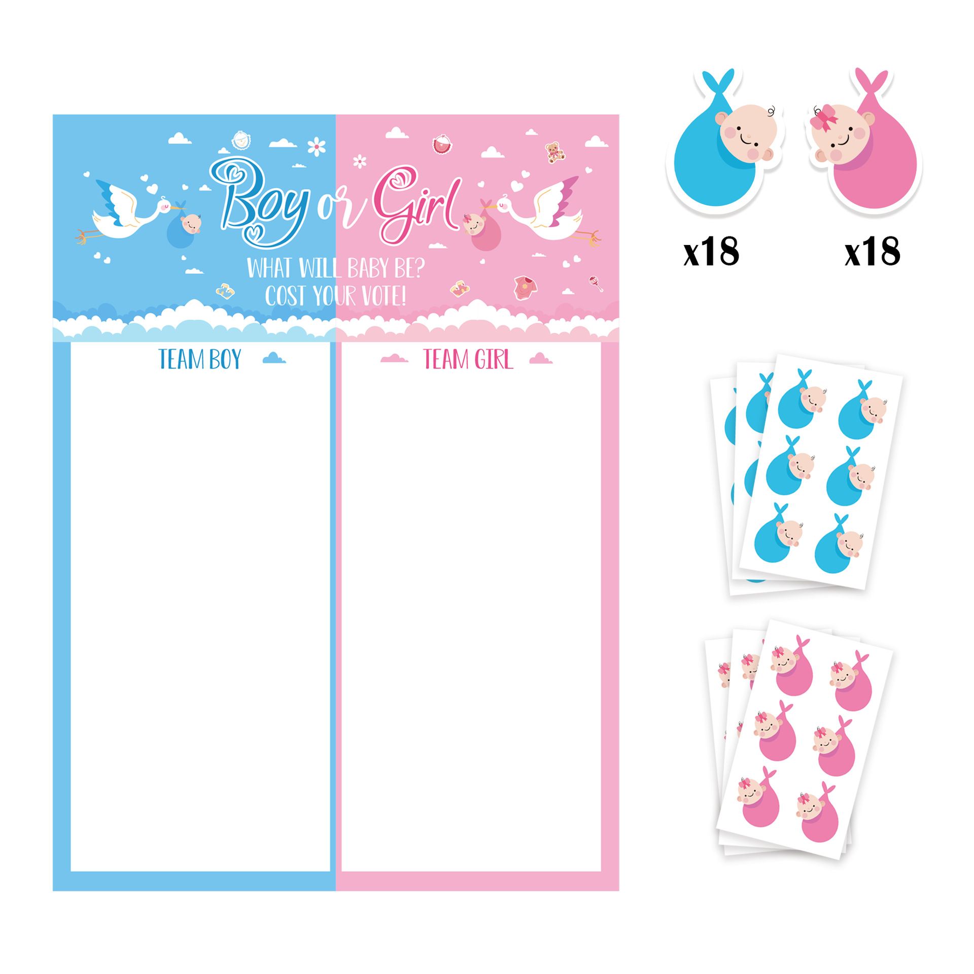 

Baby Shower Games, Gender Reveal Party Game Cards, Birthday Party Decoration